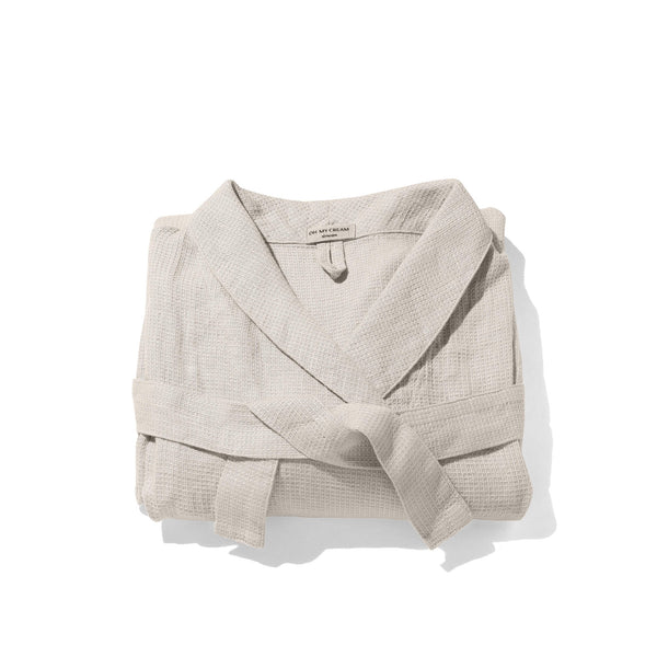 Oh My Cream Skincare washed linen bathrobe Oh My Cream